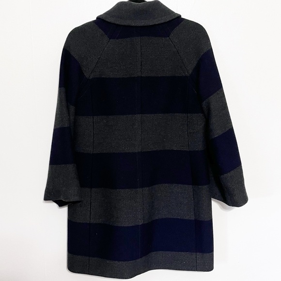 J. Crew Navy & Gray Rugby Stripe Wool Peacoat - Picture 13 of 14